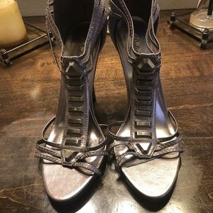 Delicious metallic silver sexy stilettos